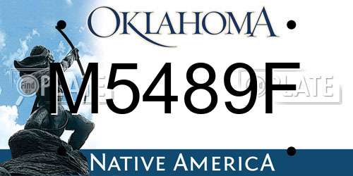 M5489F Oklahoma License Plate