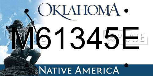 M61345E Oklahoma License Plate