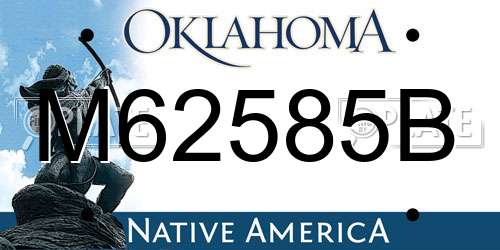 M62585B Oklahoma License Plate