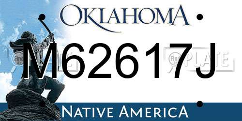 M62617J Oklahoma License Plate