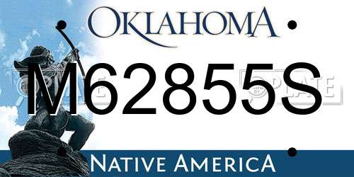 M62855S Oklahoma License Plate