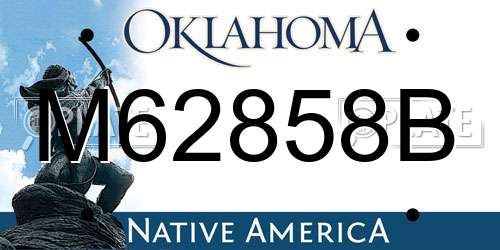 M62858B Oklahoma License Plate