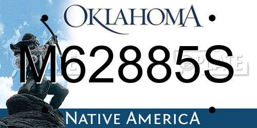 M62885S Oklahoma License Plate