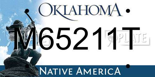 M65211T Oklahoma License Plate