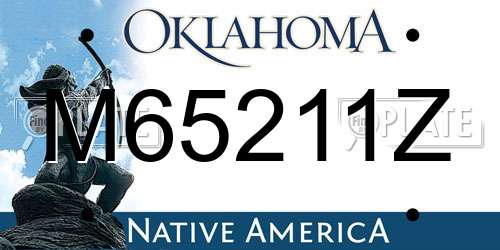 M65211Z Oklahoma License Plate