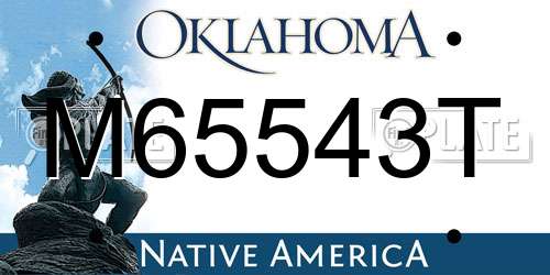 M65543T Oklahoma License Plate