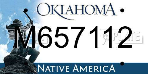 M657112 Oklahoma License Plate
