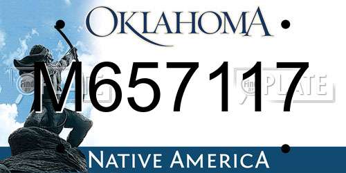 M657117 Oklahoma License Plate