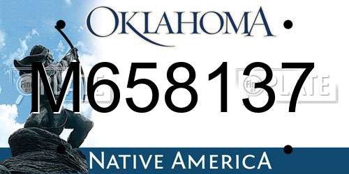 M658137 Oklahoma License Plate