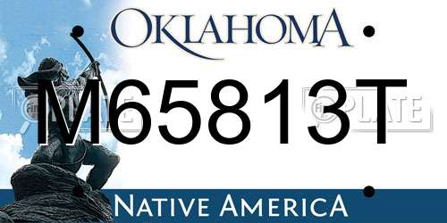 M65813T Oklahoma License Plate