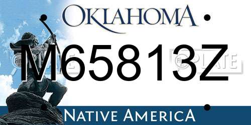 M65813Z Oklahoma License Plate