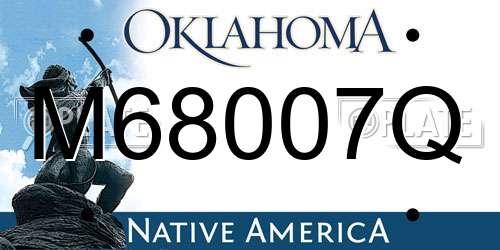 M68007Q Oklahoma License Plate