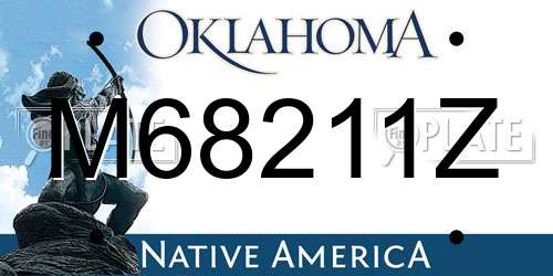 M68211Z Oklahoma License Plate