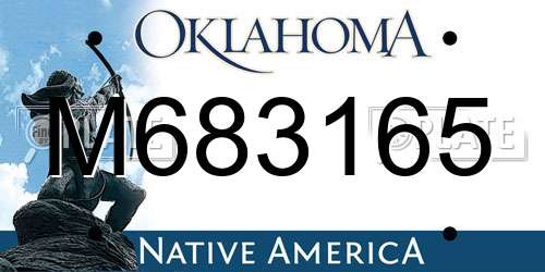 M683165 Oklahoma License Plate