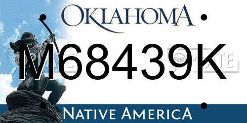 M68439K Oklahoma License Plate