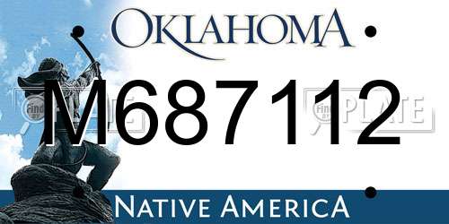 M687112 Oklahoma License Plate