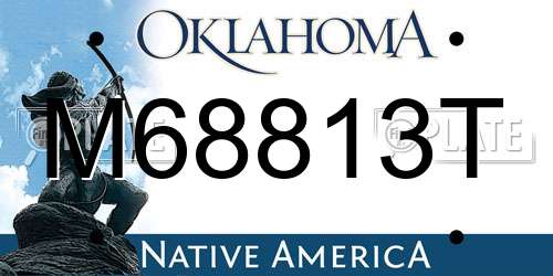 M68813T Oklahoma License Plate