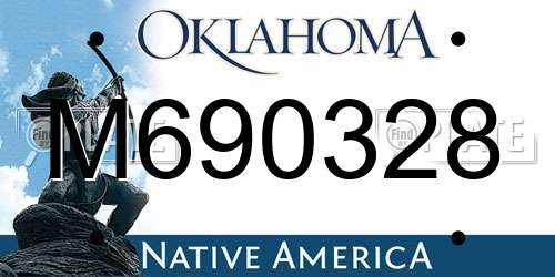 M690328 Oklahoma License Plate