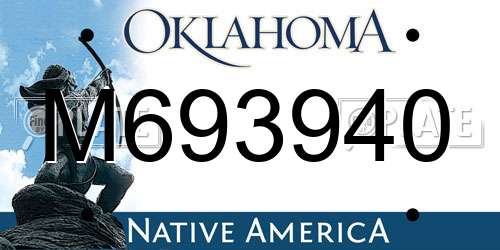 M693940 Oklahoma License Plate