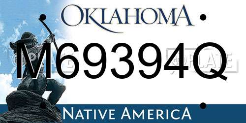 M69394Q Oklahoma License Plate