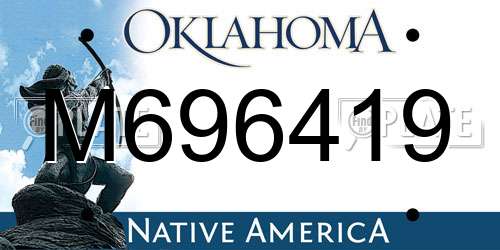 M696419 Oklahoma License Plate