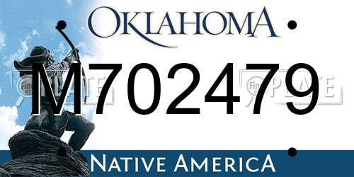 M702479 Oklahoma License Plate