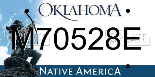 M70528E Oklahoma License Plate