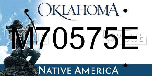 M70575E Oklahoma License Plate
