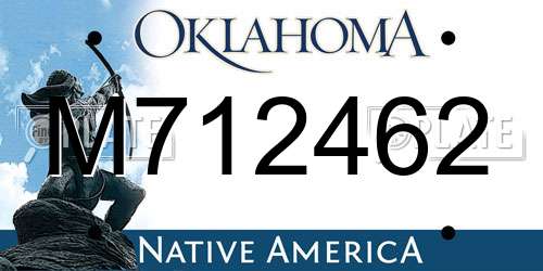 M712462 Oklahoma License Plate