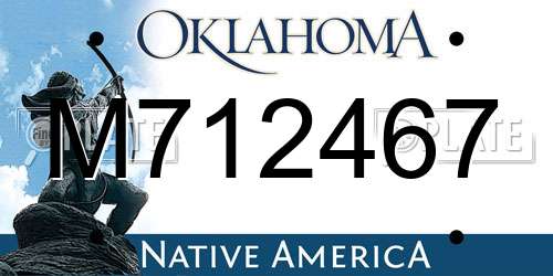 M712467 Oklahoma License Plate