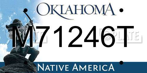 M71246T Oklahoma License Plate