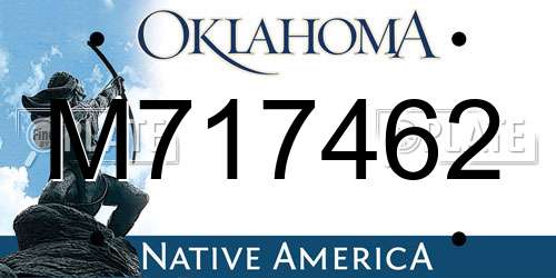 M717462 Oklahoma License Plate