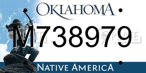 M738979 Oklahoma License Plate