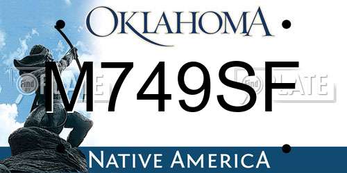 M749SF Oklahoma License Plate