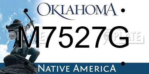 M7527G Oklahoma License Plate