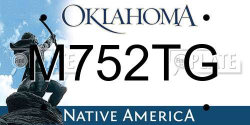 M752TG Oklahoma License Plate