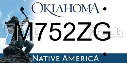 M752ZG Oklahoma License Plate