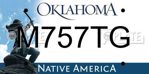 M757TG Oklahoma License Plate