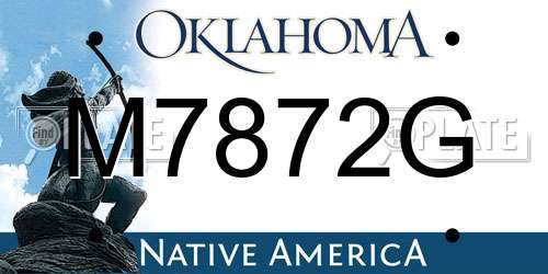 M7872G Oklahoma License Plate