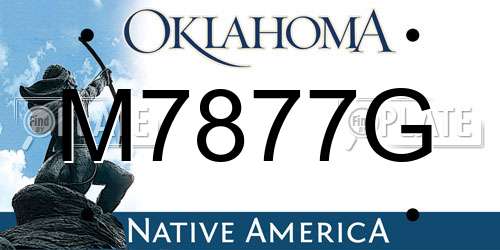 M7877G Oklahoma License Plate