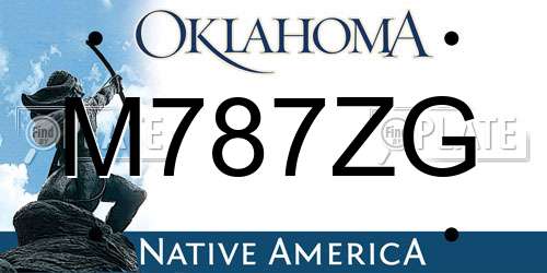 M787ZG Oklahoma License Plate