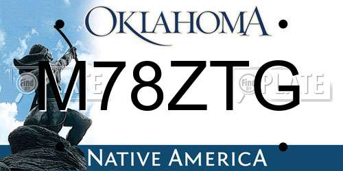 M78ZTG Oklahoma License Plate