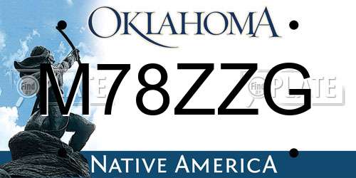 M78ZZG Oklahoma License Plate