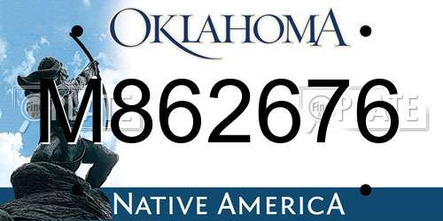 M862676 Oklahoma License Plate