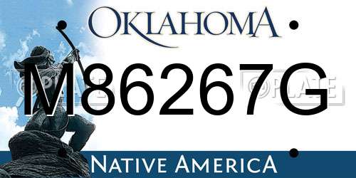 M86267G Oklahoma License Plate