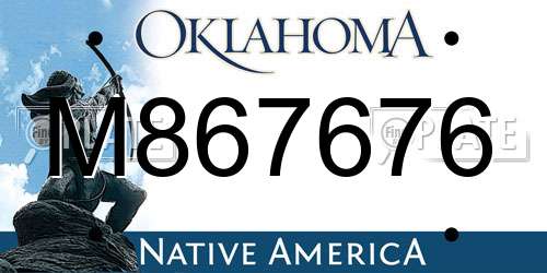 M867676 Oklahoma License Plate