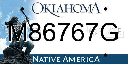 M86767G Oklahoma License Plate