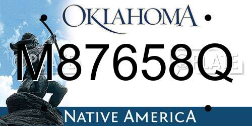 M87658Q Oklahoma License Plate