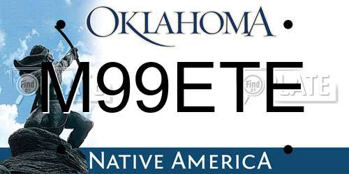 M99ETE Oklahoma License Plate