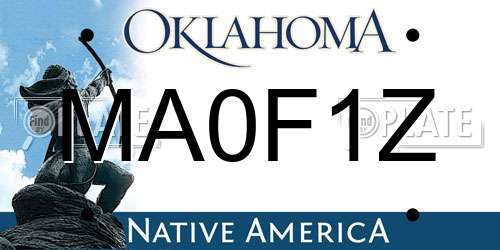 MA0F1Z Oklahoma License Plate